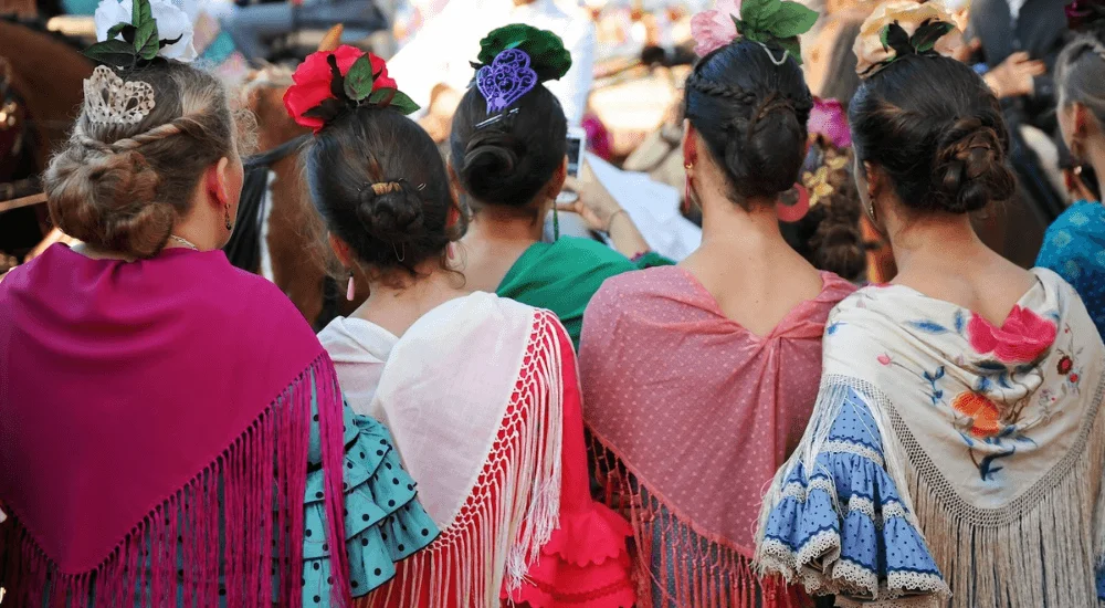 flamenco dancers rear view