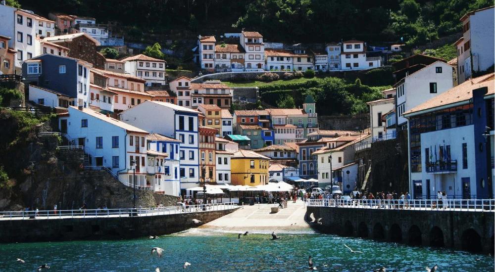 spanish town water view